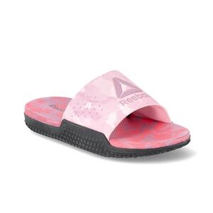 NWT Reebok Kids Pink and Black Slide Sandals